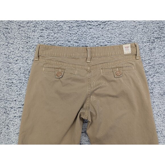 Y2K Levis Wide Leg Capris Size 6 Boho Preppy 90s Canvas Cali Skater Retro Brown - Picture 5 of 13